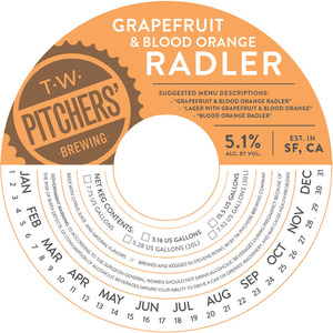 T.w. Pitchers Grapefruit And Blood Orange Radler