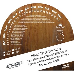 Green Flash Brewing Co. Blanc Tarte Barrique July 2017