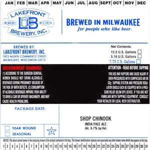 Lakefront Brewery Shop Chinook India Pale July 2017