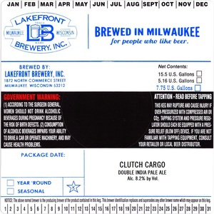 Lakefront Brewery Clutch Cargo Double India Pale July 2017