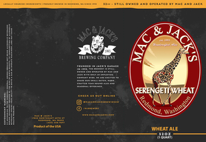 Mac And Jack's Brewing Company Serengeti Wheat