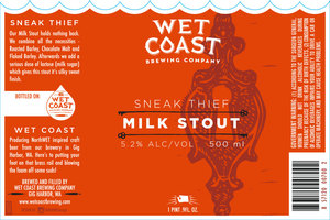 Wet Coast Brewing Company Sneak Thief Milk Stout July 2017