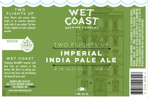 Wet Coast Brewing Company Two Flights Up Imperial IPA August 2017