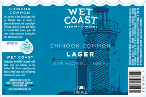 Wet Coast Brewing Company Chinook Common Lager July 2017