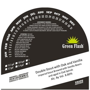 Green Flash Brewing Co. Double Stout With Oak And Vanilla August 2017