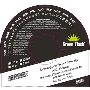 Green Flash Brewing Co. Dry-hopped Fresco Sauvage With Nelson August 2017