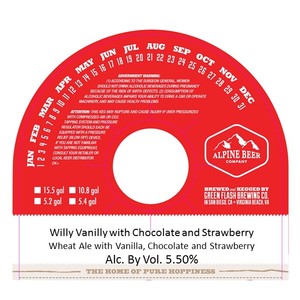 Alpine Beer Company Willy Vanilly With Chocolate And Strawbe August 2017