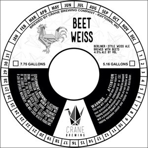 Crane Brewing Beet Weiss July 2017