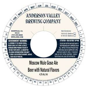 Anderson Valley Brewing Company Moscow Mule Gose