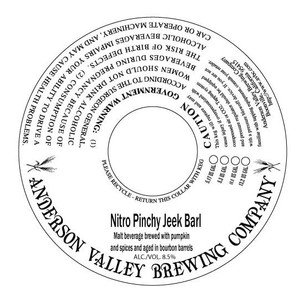 Anderson Valley Brewing Company Pinchy Jeek Barl August 2017