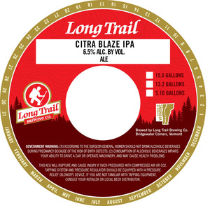 Long Trail Brewing Company Citra Blaze IPA July 2017