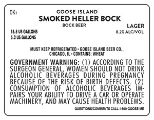 Goose Island Beer Company Smoked Heller Bock August 2017