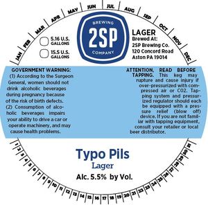 2sp Brewing Comapny Typo Pils August 2017