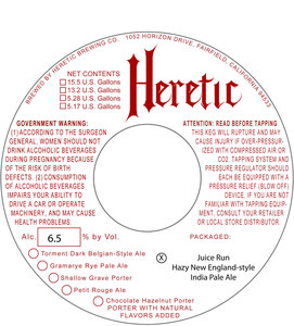 Heretic Brewing Company Juice Run August 2017