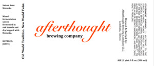 Afterthought Brewing Company Saison Avec: Motueka August 2017