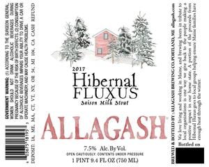 Allagash Brewing Company 2017 Hibernal Fluxus August 2017