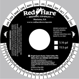 Red Hare Bright Eyed & Bushy Tailed Coffee IPA August 2017