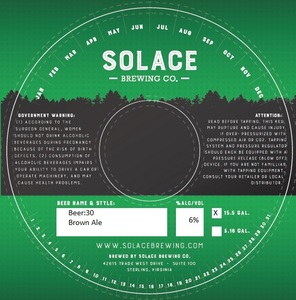 Solace Brewing Company Beer:30 Brown Ale