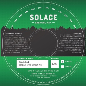 Solace Brewing Company Beach Bod Belgian-style Wheat Ale August 2017