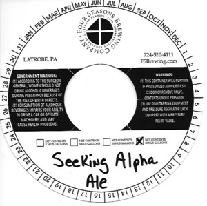 Four Seasons Brewing Company Seeking Alpha Ale