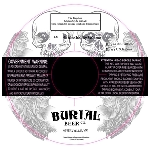 Burial Beer Co. The Baptism August 2017