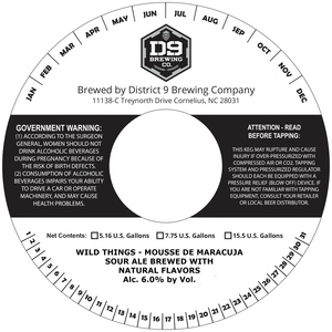 D9 Brewing Company Wild Things - Mousse De Maracuja August 2017