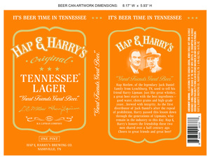 Hap & Harry's Tennessee Lager