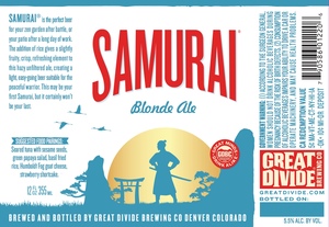 Great Divide Brewing Co. Samurai August 2017