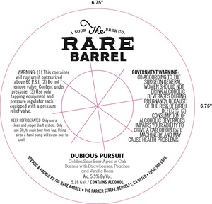 The Rare Barrel Dubious Pursuit August 2017