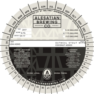 Alesatian Brewing Co. Loca Koko August 2017