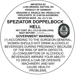 Riegele Speziator Doppelbock Hell August 2017