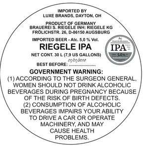 Riegele Riegele IPA August 2017