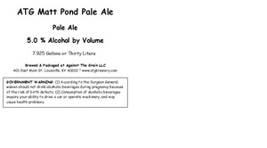 Against The Grain LLC Atg Matt Pond Pale Ale August 2017