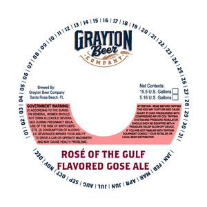 RosÉ Of The Gulf Flavored Gose Ale August 2017