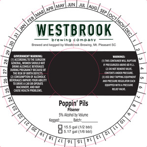 Westbrook Brewing Company Poppin' Pils