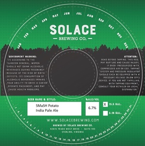 Solace Brewing Company Smash Potato India Pale Ale August 2017