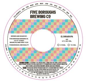 Five Boroughs Brewing Co. El Dorado IPA August 2017