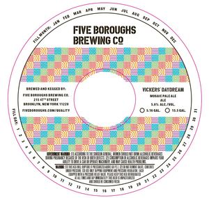 Five Boroughs Brewing Co. Vickers' Daydream August 2017