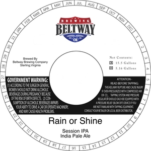 Beltway Brewing Co Rain Or Shine August 2017
