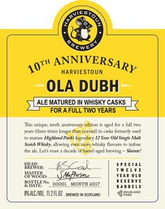 Harviestoun Ola Dubh 10th Anniversary August 2017