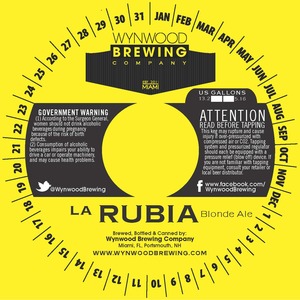 Wynwood Brewing Company La Rubia August 2017