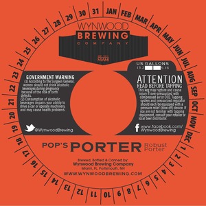 Wynwood Brewing Company Pop's Porter August 2017