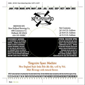 New Holland Brewing Company Tangerine Space Machine August 2017