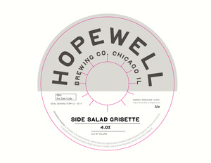 Hopewell Brewing Company Side Salad Grisette September 2017