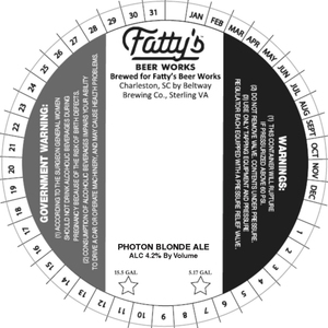 Fatty's Beer Works Photon Blonde Ale September 2017