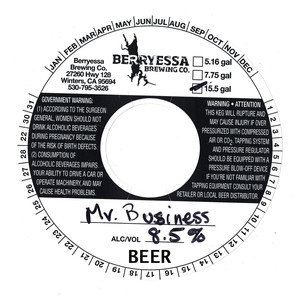 Berryessa Brewing Co. Mr. Business