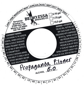 Berryessa Brewing Co. Propaganda Pilsner