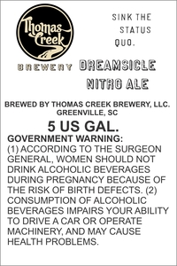 Thomas Creek Brewery Dreamsicle September 2017