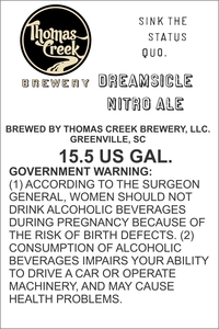 Thomas Creek Brewery Dreamsicle September 2017