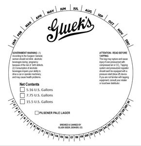 Gluek Beer Pilsener Pale Lager
